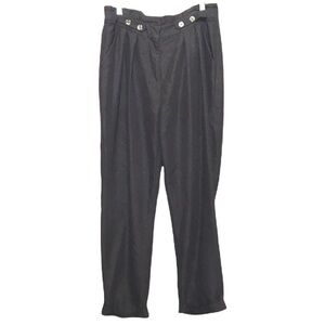 CYNTHIA Rowley brown paper bag waist high rise trouser pants 8